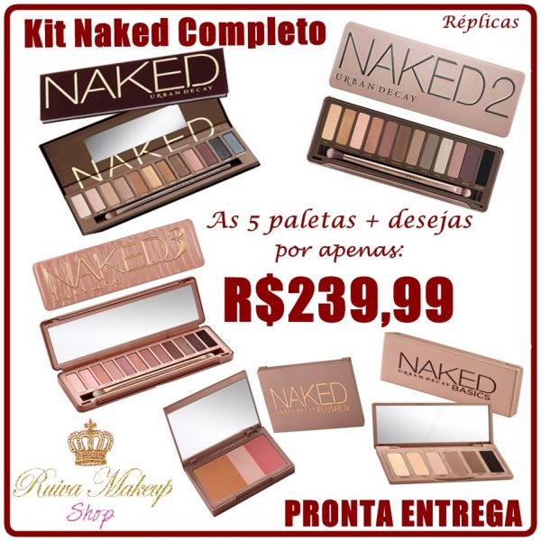 Kit com as Paletas NAKED réplicas PRONTA ENTREGA Ruiva Makeup Shop Pronta Entrega